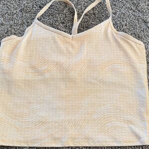 Athleta girl soft yellow patterned tank top size 16